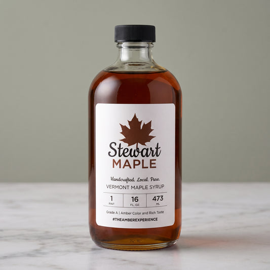 Certified Organic Vermont Maple Syrup - Pure Grade A Glass Bottles (8 oz, 16 oz, 32 oz)