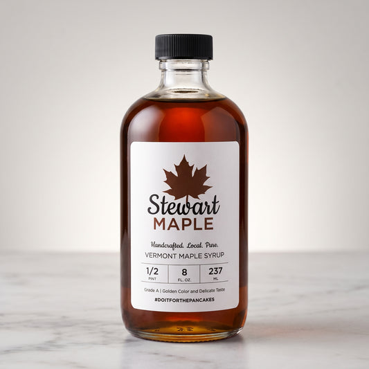 Certified Organic Vermont Maple Syrup - Pure Grade A Glass Bottles (8 oz, 16 oz, 32 oz)