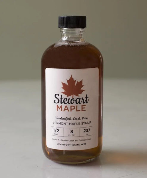 Certified Organic Maple Syrup in a Half Pint Glass Jar